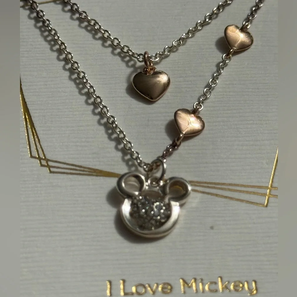 Macys Mickey Disney Kids Necklace 14k Plated 16